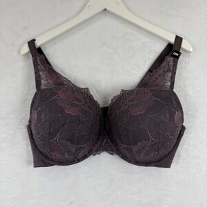 Torrid‎ Curve 42DD Push-Up Plunge Bra Lace Overlay Front Violet 12554068 NWT
